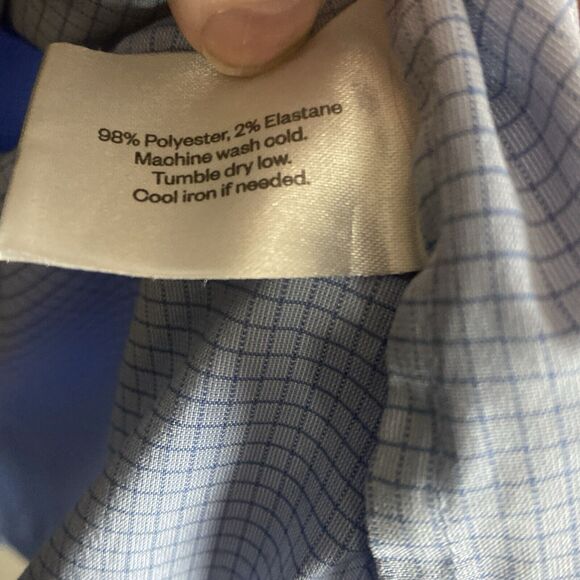 MINISTRY OF SUPPLY Mens Blue Check Button Long Sleeve Shirt Size S Performance - Picture 6 of 11